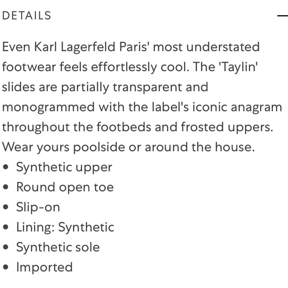 NWT Karl Lagerfeld Taylin clear monogramm pool slides new NIB SZ 8 Paris - Picture 5 of 5